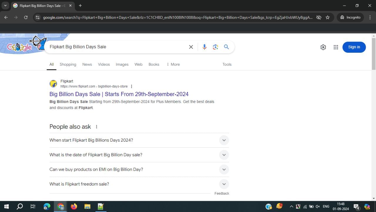 Flipkart Big Billion Days Sale 2024 Date