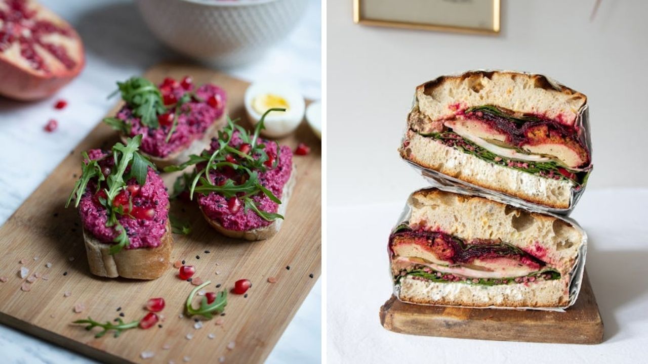 Beetroot Sandwich Or Toast