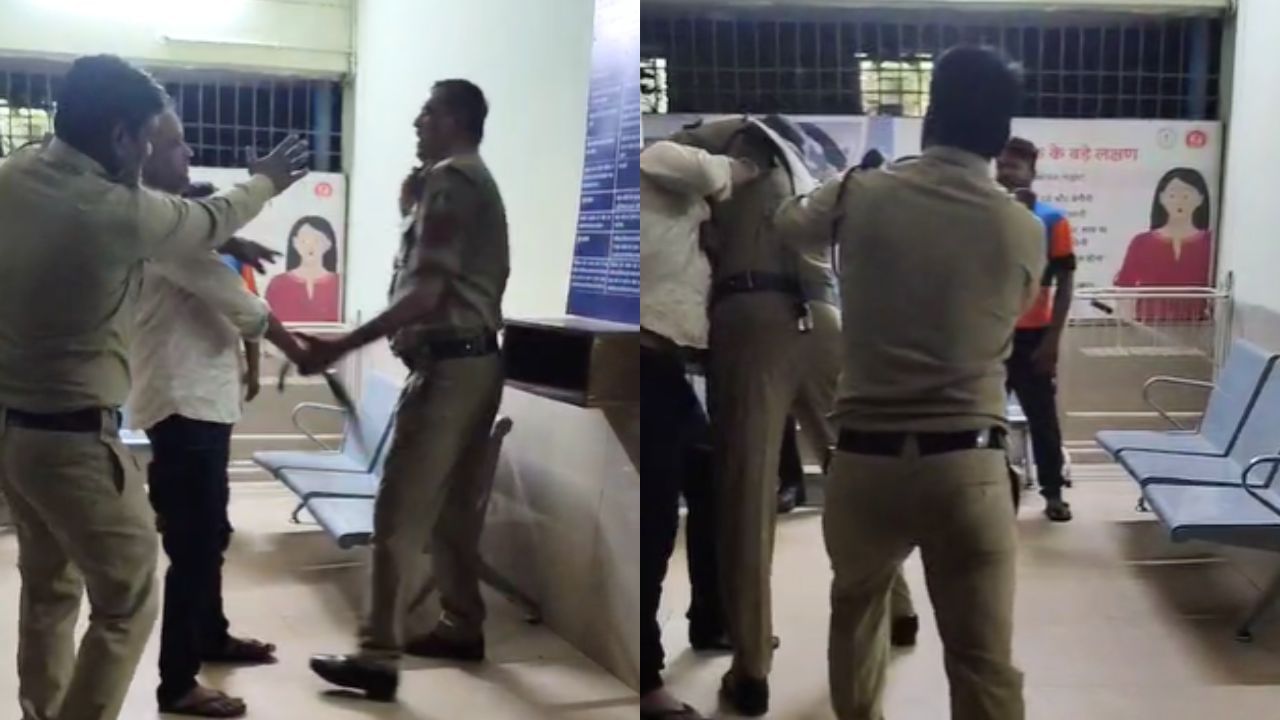 नशे में कांस्टेबल ने साथी पुलिसकर्मी को बेल्ट से पीटा, SP ने कर दिया सस्पेंड- Video नशे में कांस्टेबल ने साथी पुलिसकर्मी को बेल्ट से पीटा, SP ने कर दिया सस्पेंड- Video
